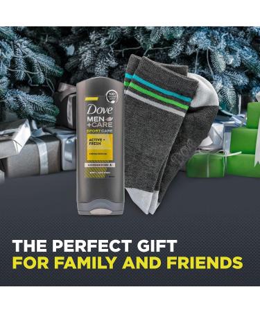 Dove Men+Care Active+Fresh Face & Body Wash 250ml & Socks Gift Set for him Dove Men+Care gift set Perfect Stocking filler Secret Santa or All-year-round gift - Buy Online on GoSupps.com