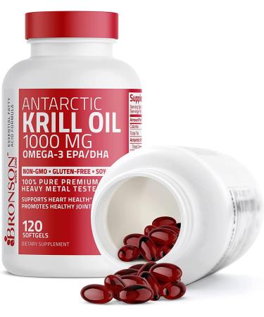 Bronson Antarctic Krill Oil 1000 mg - Omega-3  120 Softgels for Heart & Joint Health - Buy Online on GoSupps.com