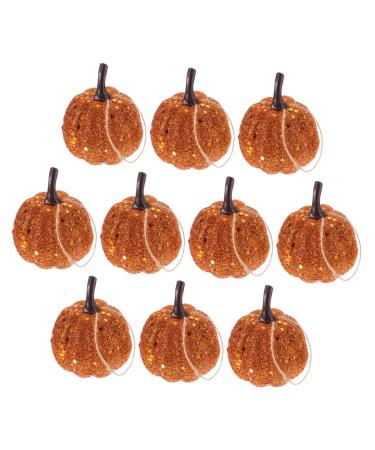 WOFASHPURET 10pcs Foam Pumpkin Fall Pumpkin Decor Thanksgiving House Decoration Lifelike Pumpkin Pumkin Decorating Glitter Pumpkins Faux Pumpkin Craft Mini Ornament Little Pumpkin Fake Pumpkin Orange 5.5CM