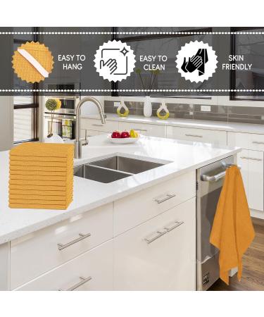 Ultra-Premium Cotton Waffle Weave Kitchen Dish Hand Tea Towel 18 x28 inches Super Absorbent Washable Drying and Cleaning and Quick Drying Dish Rags 6 Pack (Yellow 6) Yellow 6 - Buy Online on GoSupps.com