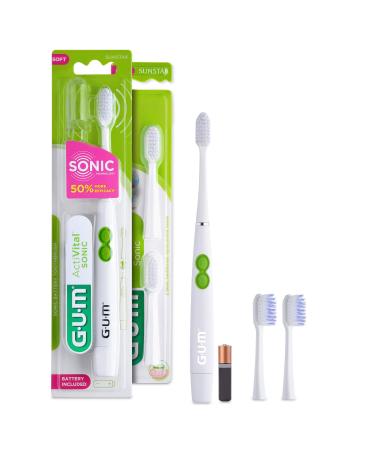 GUM Activital Sonic Sound toothbrush battery operations 12 000 vibrations per minute Ultra-Spitz which are running on Ultra-Spitz