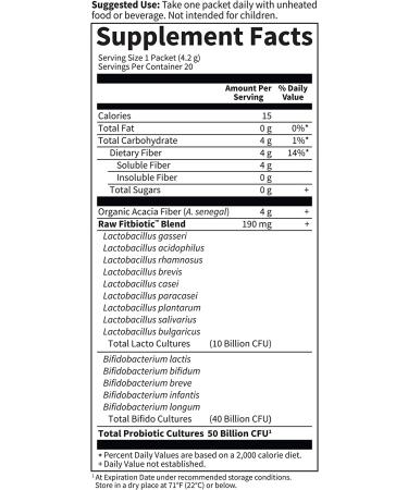 Garden of Life Organic Probiotics Fitbiotic - Unflavored 20 Packets (0.15 oz each) | Gut Health & Weight Support - Buy Online on GoSupps.com