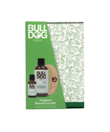 Bulldog Skincare - Original Beardcare Kit Gift Set for Men Original Scent (x1 Original Beard Shampoo & Conditioner 200ml x1 Original Beard Oil 30ml x1 Beard Comb)