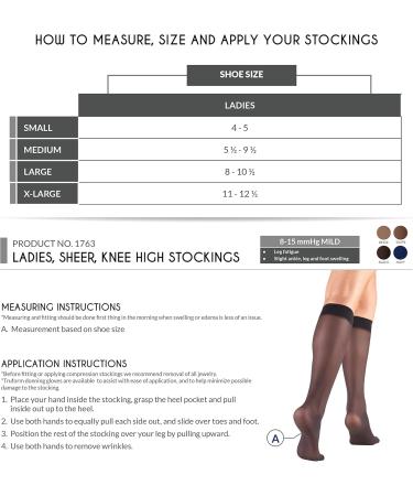Truform Sheer Compression Stockings for Women - 8-15 mmHg Open Toe Knee High 20 Denier Beige Large (1 Pair) - International Shipping Available - Buy Online on GoSupps.com