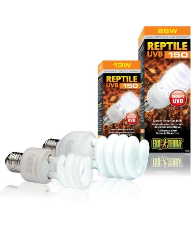 Exo Terra Reptile UVB 200 & 150 - Optimal Desert Terrarium Lamps 13W E27 Compact UVB Lighting for Reptiles - International Shipping Available - Buy Online on GoSupps.com