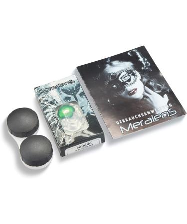 Buy Colored Green Black Contact Lenses - 2-Pack Soft without Strength | Perfect for Halloween & Carnival | Includes FunnyLene Container - Buy Online on GoSupps.com