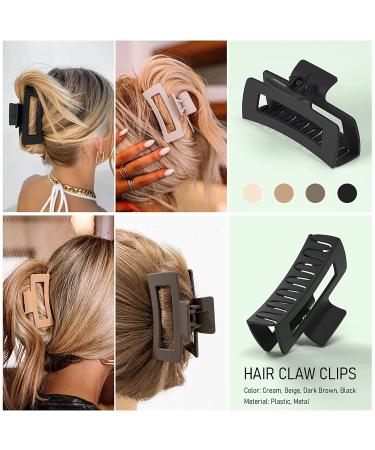 SHALAC Large Claw Clips 10 Pack - 4.4 Inch Nonslip Big Hair Claw Accessories for Thick Hair - Multi Color Hair Clips for Women and Girls - Buy Online on GoSupps.com