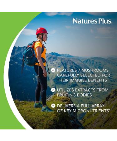 Nature's Plus Immune Mushroom Capsules - 60 Count for Boosting Immunity - Buy Online on GoSupps.com