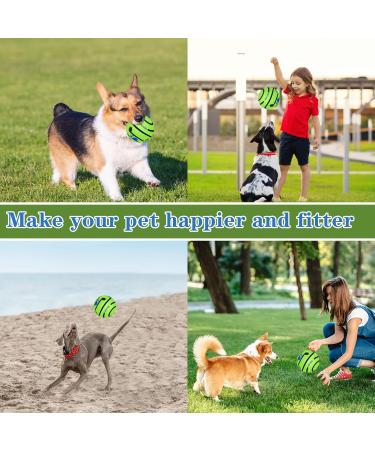 Indestructible Loud Dog Balls | Interactive Dog Toys | Divinggoe Green 3.46 Inch - Buy Online on GoSupps.com