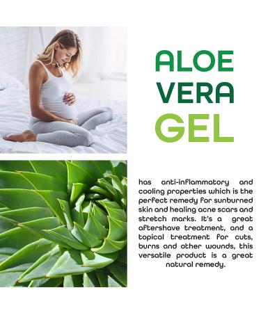 Organic Aloe Vera Gel 12 oz - Face Moisturizer, Sunburn Relief, Hair Care - Pure Aloe Vera from Aloe Vera Plant - Buy Online on GoSupps.com