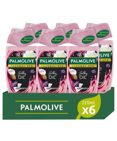Palmolive Thermal Spa Silky Oil Shower gel with coconut and lavender oil scented shower gel dermatologically tested 220 ml pack of 6