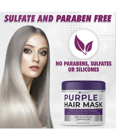 Purple Hair Mask for Blonde Hair - Eliminate Yellow/Copper Tones - Color-Safe Treatment with Keratin & Argan Oil - Buy Online on GoSupps.com