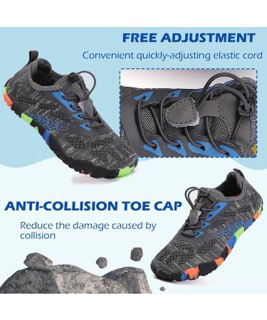 Dimaiglobal Kinder Wasserschuhe | Fast-Drying Swimming Shoes for Boys & Girls | Aquasque Light Slipproof Beach & Bathing Shoes (EU 37 Gray) - Buy Online on GoSupps.com