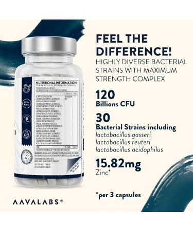 Bio Cultures Complex 120 Billion CFU - 90 Capsules | 30 Strains incl. Lactobacillus Acidophilus & Bifidobacterium | 3rd Party Tested - Buy Online on GoSupps.com