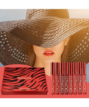 Lip Gloss Matte StickNonstick 6color longlasting matte liquid lipstick Lip Plumper Makeup Set Kit Waterproof Velvet Lip Gloss Set for Girls Women Purble - Buy Online on GoSupps.com