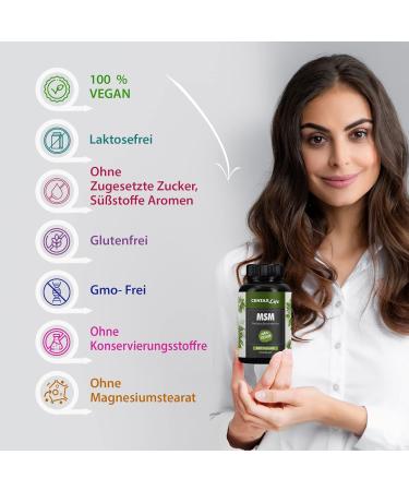 Centax Life MSM Capsules - High Dose Vegan 1600 mg for Bones & Joints | Pure Methylsulfonylmethane No Additives 365 Count - Buy Online on GoSupps.com