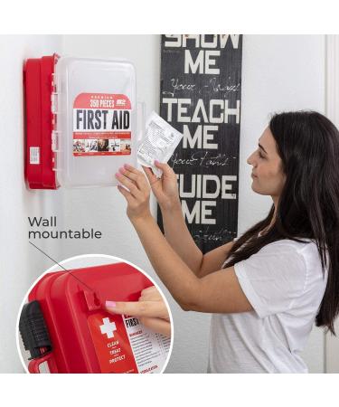 M2 BASICS 350 Piece Emergency First Aid Kit | Dual Layer  Wall Mountable  Medical Supplies for Business  School  Car or Home - Buy Online on GoSupps.com