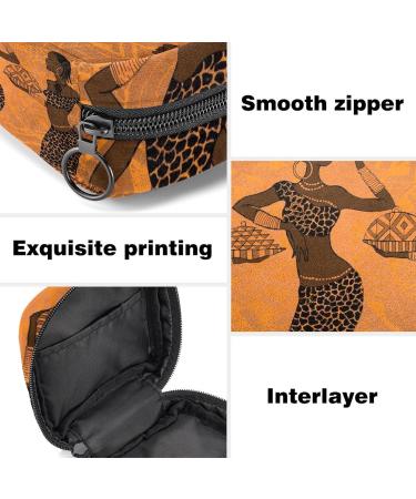Tribe African Woman Dance Painting Portable Menstrual Cup & Pad Bag - Stylish Zipper Pouch for Girls & Women - Buy Online on GoSupps.com