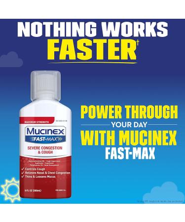 Mucinex Fast-Max Severe Congestion and Cough Liquid 9 fl. oz. - Maximum Strength Fast-Acting Formula for Multi-Symptom Relief - Buy Online on GoSupps.com