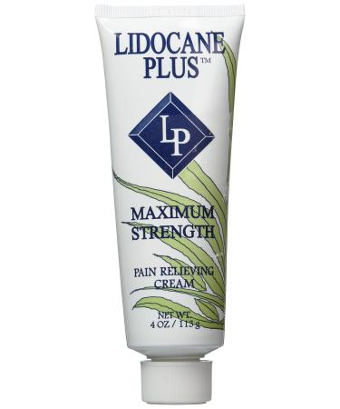 Lidocane Plus with Lidocaine 4% Pain Relieving Cream 4 Oz 4 Ounce (Pack of 1)