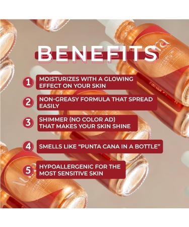 Aura Shimmering Dry Body Oil - Non-Greasy Hypoallergenic Ultra-Hydrating Formula with Coconut & Vitamins A & E for Fast Absorption and Tanning Effect - Shop Internationally - Buy Online on GoSupps.com