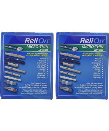 ReliOn 33G Micro-Thin Lancets 100-ct (Pack of 2) - Twin Pack - Buy Online on GoSupps.com