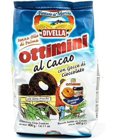  Divella Divella - Pack of 10 Ottimini Biscotti al Cacao biscuits in a 400g pack - Chip Cookies Butter Biscuits with refined traditional Italian cocoa (sweets from Italy) - Buy Online on GoSupps.com