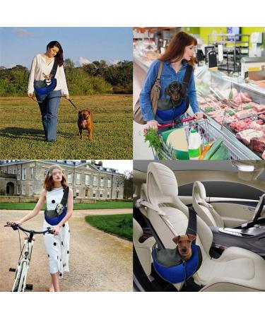 Hands-Free Small Dog Puppy Sling Carrier - Adjustable Padded Shoulder Pet Sling with Pocket - Black - Under 4.5kg - Buy Online on GoSupps.com