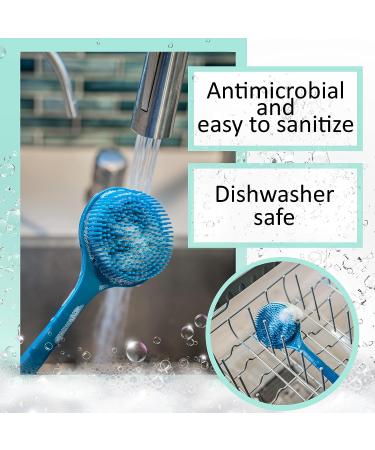EOT Wellness Bendable Silicone Back & Scalp Scrubber - Long Handled Bath Shower Brush & Shampoo Massager (Blue Sapphire) - Buy Online on GoSupps.com