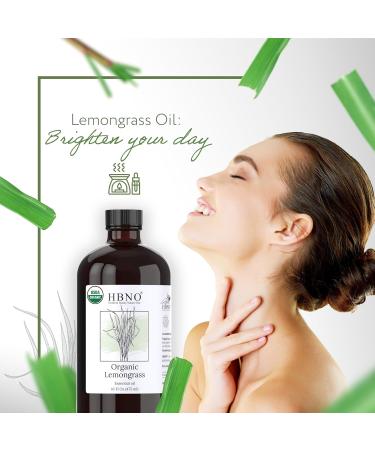 HBNO Organic Lemongrass Essential Oil - 16 oz (475ml) Large Size - Ideal for Shampoos Conditioners Mouth Washes Face wash Lotions and Skin Care Products. - Buy Online on GoSupps.com