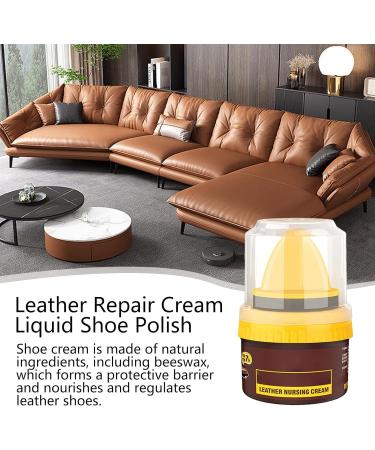 manting Leather Repair Cream Liquid Shoe Polish | Shoe Cream With Sponge Applicator | 50ml Leather Shoe Polish With Sponge Applicator | Shoe Cream Shoe Polish Kit | For Sofas Furniture Car Interiors Brown - Buy Online on GoSupps.com