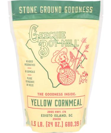 Geechie Boy Mill Yellow Cornmeal, 24 Ounce Bag Stone Ground Yellow Cornmeal