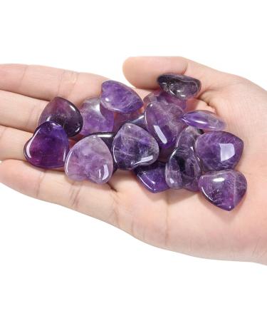 Crystear Amethyst Heart Stones - 10 pcs 20mm Hand-Carved Crystal Healing Hearts for Luck & Wellness - Buy Online on GoSupps.com