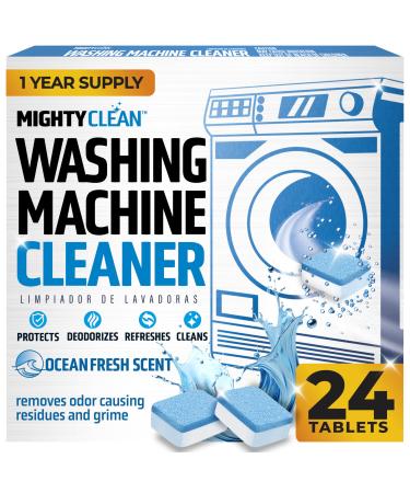 Washing Machine Cleaner Tablets 24 Pack - 1 Year Supply Washer Machine Cleaner Tablets Septic Safe Washing Machine Cleaning Tablets Washer Cleaner Tablets Works with All Washers Including HE 11 Grams