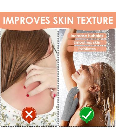 Wllhyf Peeling Gloves - 2 Pairs Double-Sided Shower & Scrub Accessories for Dead Skin Removal | Black & Gray Spa Massage Essential - Buy Online on GoSupps.com