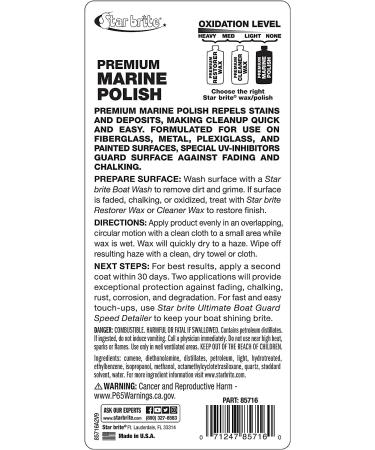 Star Brite Premium Marine Polish - 16oz - Maximum UV Protection & High Gloss Finish - Buy Online on GoSupps.com