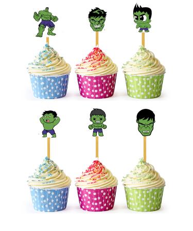 24x Cupcake Topper Picks (Hulk)