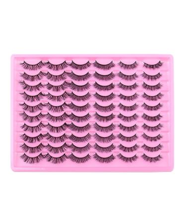 False Eyelashes 30 Pairs Of False Eyelashes Multi-layer Thick Eyelashes Daily False Eyelashes Reusable for Different Eye Makeup (Color : A Taille unique : 004)