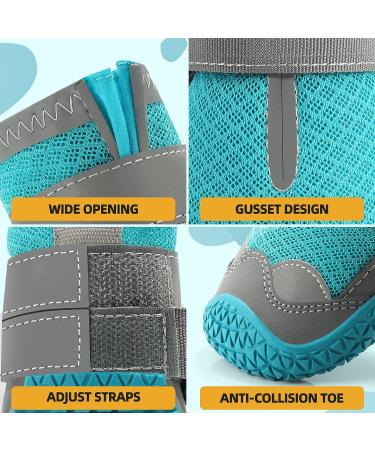 Jzxoiva Large Dog Shoes 4PCS/Set | Breathable Booties for Hardwood Floors & Outdoor Paw Protection | Reflective Strips for Safety | Ideal for Winter, Snow, Hot Pavement | Blue, Width 2.55 inch | 63-78 lbs - Buy Online on GoSupps.com