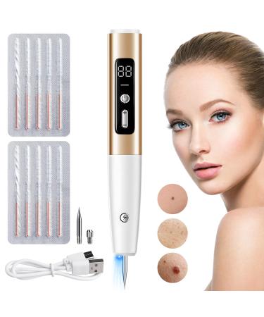 Bojinsey Skin Tags Remover Pen Mole Remover Pen Kit with 15 Levels LCD Display & Spotlight Portable Rechargeable Skin Tags Removal Kit with Replaceable Needles for Wart Freckle Dark Spot(Rose Gold)
