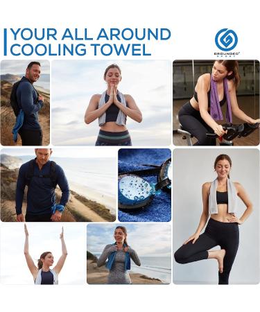 3 Pack Cooling Towels - Lightweight Microfiber Towel for Gym, Workout, Sport & Sweat - Quick Dry Towel for Body, Neck & Face - Ideal for Work, Travel, Camping, Swimming, Beach & Hot Weather - Men & Women - Blue/Gray/Purple - Buy Online on GoSupps.com