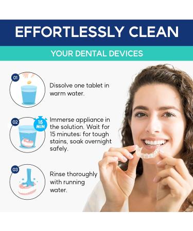 Cleaner Tablets for Difiney Anti Snoring Device: Retainer Cleaner for Invisalign Night Guard Deep Denture Cleaning Odor Stain & Plaque Remover 60 Mint Tablets 2-Month Supply - Buy Online on GoSupps.com