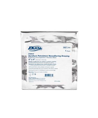 Dukal 215 Alba Xeroform Petrolatum Gauze 4 x 4 Inch, Sterile - Pack of 25 - Buy Online on GoSupps.com