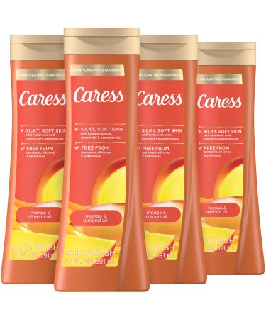 Caress Body Wash Mango & Almond Oil For Smooth And Rejuvenated Skin Body Soap 20 fl oz Pack of 4