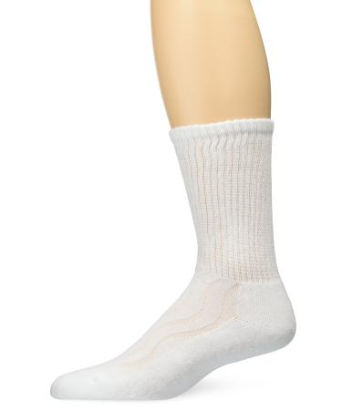 MD USA Seamless Toe-Wave-In Mesh Diabetic Crew Socks White Medium