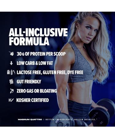Magnum Nutraceuticals Quattro Whey Protein Powder, Iced Caramel Macchiato 2lb Premium Protein Isolate Blend for Muscle Growth & Recovery - Buy Online on GoSupps.com
