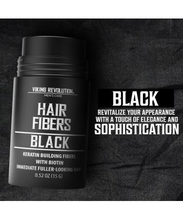Buy Viking Revolution Black Hair Fibers for Men - Thinning Hair Solution Keratin & Biotin Formula for Fuller Look 0.52oz - International Shipping Available - Buy Online on GoSupps.com