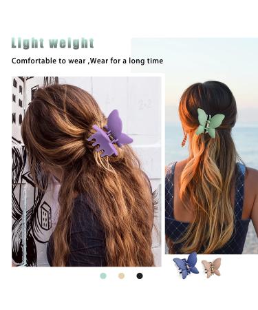 12 Pcs Matte Butterfly Hair Clips for Women & Girls - Strong Hold Non-Slip Jaw Clamps in 12 Colors - Ideal for Thick, Thin, Curly Hair - 2.6 Inch - Buy Online on GoSupps.com
