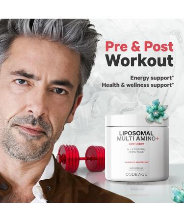 Codeage Multi Amino+ BCAA & EAA Supplement - 9 Essential Amino Acids Vegan Liposomal 240 Capsules for Muscle Recovery & Pre/Post Workout Aid - Buy Online on GoSupps.com