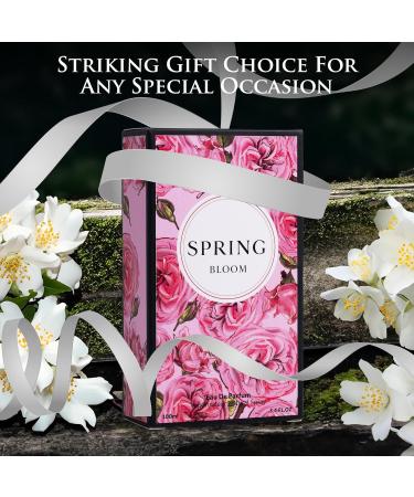 NovoGlow Spring Bloom for Women - Fresh & Slightly Grassy Jasmine Notes - Light Simple & has Natural Sweetness - Ideal for Who Wants to Smell Like Flowers - Elegant 3.4fl Oz Bottle with Grey Suede - Buy Online on GoSupps.com